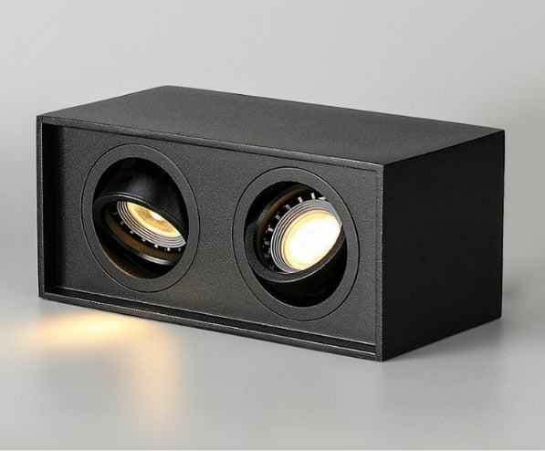 Surface Mounted Ceiling Downlight with 2X5W 2X7W 2X10W  GU10 Bulb Replaceable LED Spot Light AC85-265V Warm/Natural/Cold White