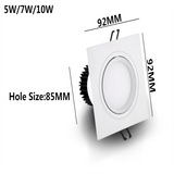 Dimmable Square LED COB Spotlights Ceiling lamp AC85-265V 5W 7W 10W 14W 20W recessed Downlights LED Panel light indoor lighting