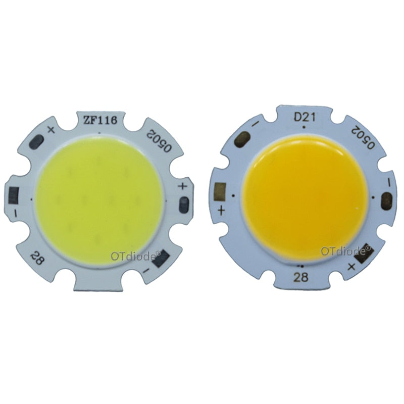 LED COB Chip 28mm 10-100pcs Square Round Lighting Source 3W 5W 7W 10W 12W for Spotlight Downlight Tube Light Ceiling Lamp 300ma