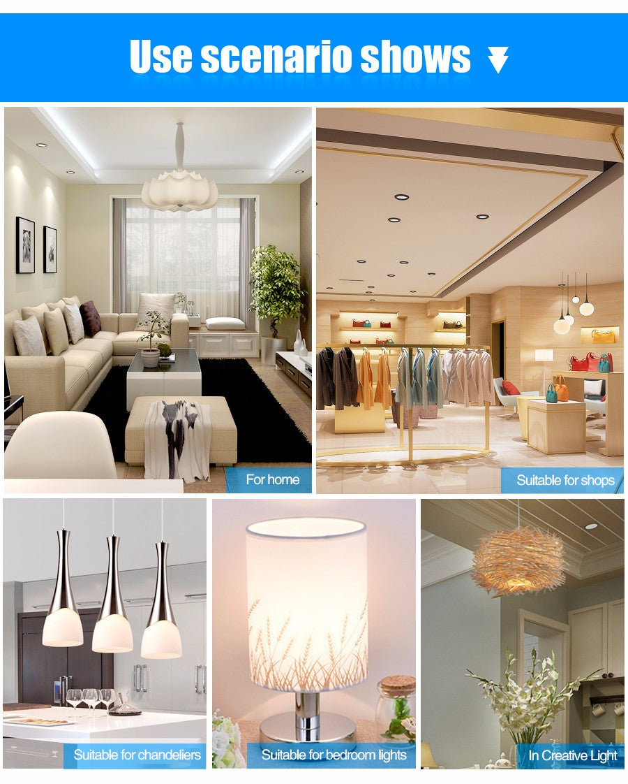 LED lights E27/B22 110v/220v 6pcs/tos aluminum base downlight 6w 9w 12w 15w 18w 21w cold and warm white replacement bulb