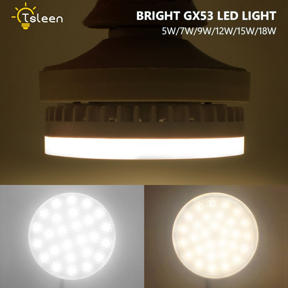 GX53 LED LAMP 5W 7W 9W 12W 15W 18W Downlight Cabinet light led