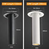 Modern Recessed LED Ceiling Light Long Pipe Tube Angle Adjustable Downlight For Living Room Bedroom Office Spot Lighting Fixture