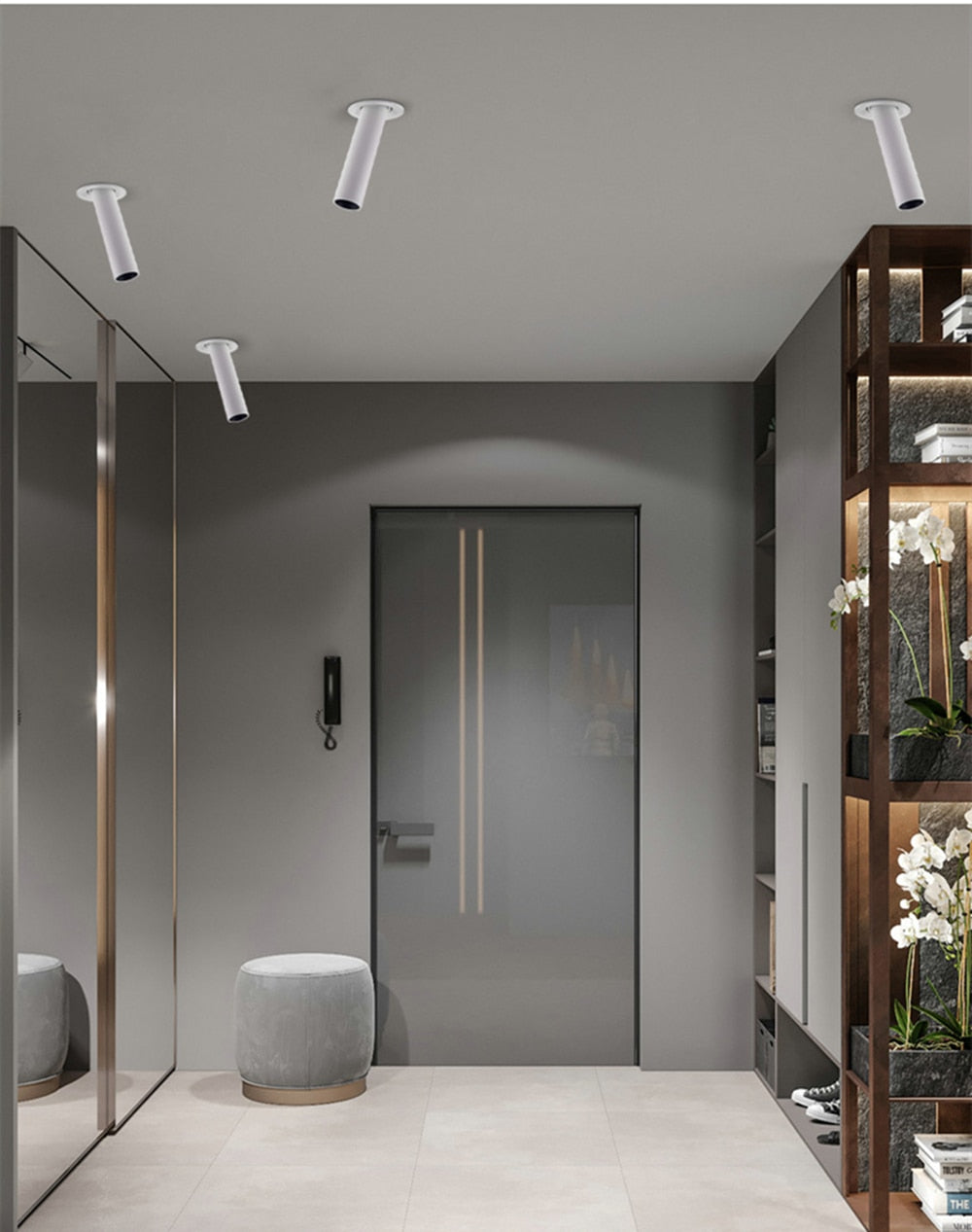 Modern Recessed LED Ceiling Light Long Pipe Tube Angle Adjustable Downlight For Living Room Bedroom Office Spot Lighting Fixture