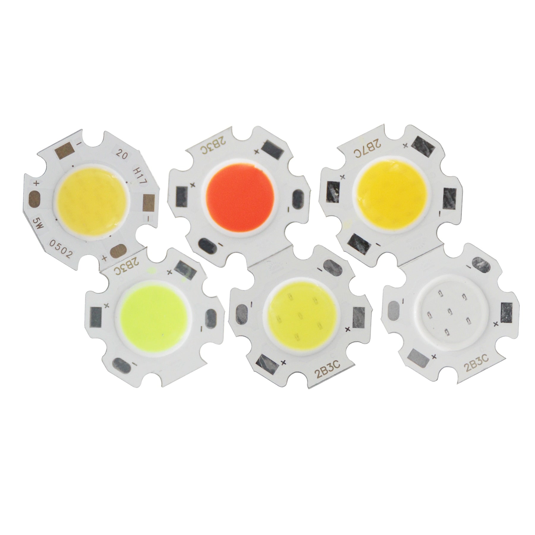 20pcs/lot Red Blue Green White 3W 5W 7W 20mm Round LED COB Chip On Board Emiter Lighting Source For Spot light Downlight