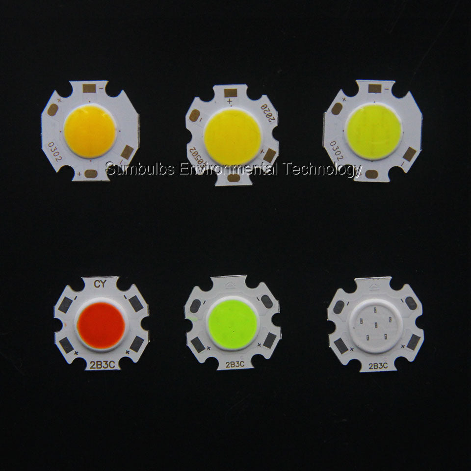 20pcs/lot Red Blue Green White 3W 5W 7W 20mm Round LED COB Chip On Board Emiter Lighting Source For Spot light Downlight