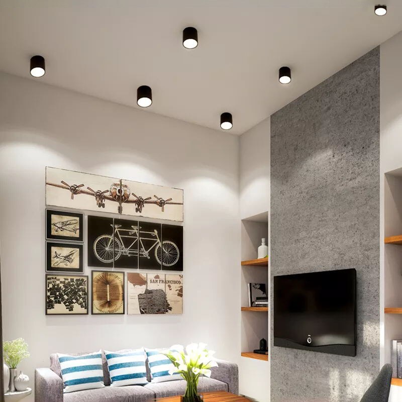 High quality Surface Mounted Dimmable Downlights 5W 7W 9W 12W 15W 18W LED Ceiling lamp COB Ceiling Spot lights ac85-265V LED light