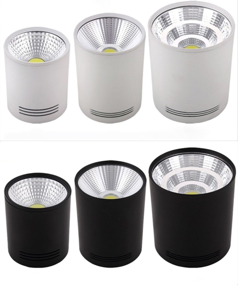 High quality Surface Mounted Dimmable Downlights 5W 7W 9W 12W 15W 18W LED Ceiling lamp COB Ceiling Spot lights ac85-265V LED light