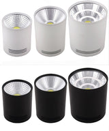 High quality Surface Mounted Dimmable Downlights 5W 7W 9W 12W 15W 18W LED Ceiling lamp COB Ceiling Spot lights ac85-265V LED light