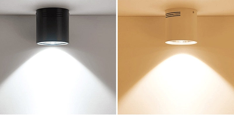 High quality Surface Mounted Dimmable Downlights 5W 7W 9W 12W 15W 18W LED Ceiling lamp COB Ceiling Spot lights ac85-265V LED light