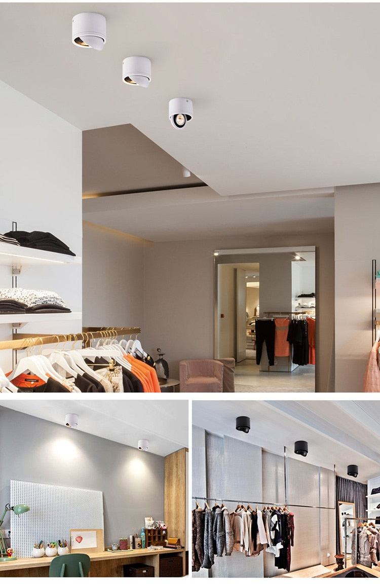 ACETIDE Dimmable Surface Mounted LED COB Downlight 5W/7W/9W/12W LED Lamp AC85V-265V Ceiling Spot Light with LED Driver