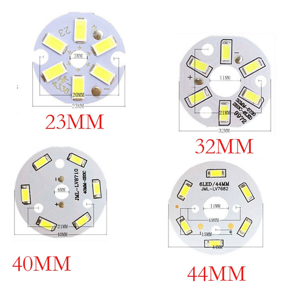 10pcs/lot LED SMD Chip 3W 23mm 32mm 40mm 44mm SMD5730 Brightness Light Board For LED Bulb LED Downlight
