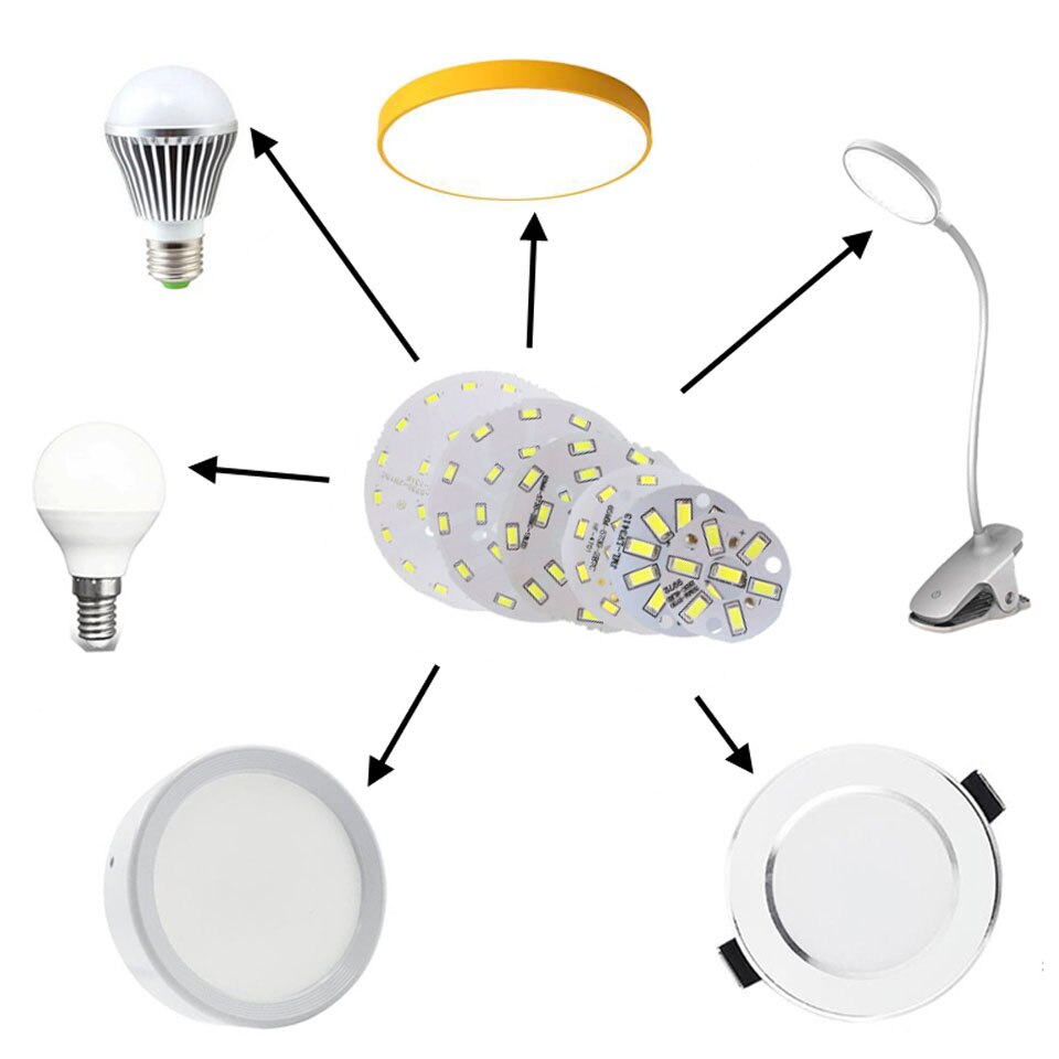 10pcs/lot LED SMD Chip 3W 23mm 32mm 40mm 44mm SMD5730 Brightness Light Board For LED Bulb LED Downlight