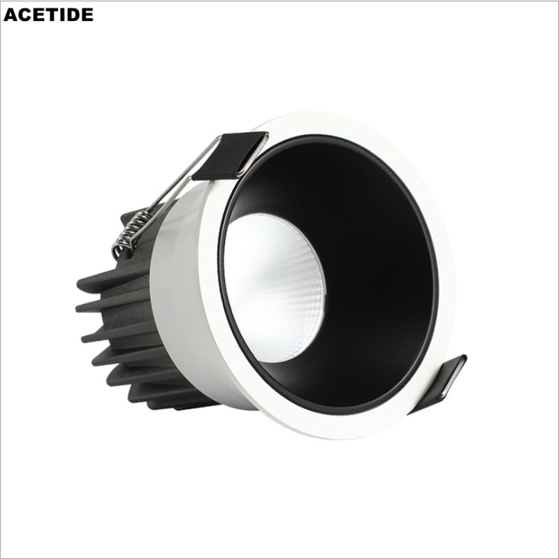 ACETIDE LED Dimmable Cob Spotlight Ceiling Light AC85-265V 7W 10W 12W 15W Aluminum Round Recessed Downlight