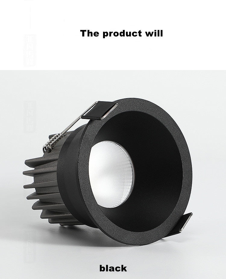 ACETIDE LED Dimmable Cob Spotlight Ceiling Light AC85-265V 7W 10W 12W 15W Aluminum Round Recessed Downlight