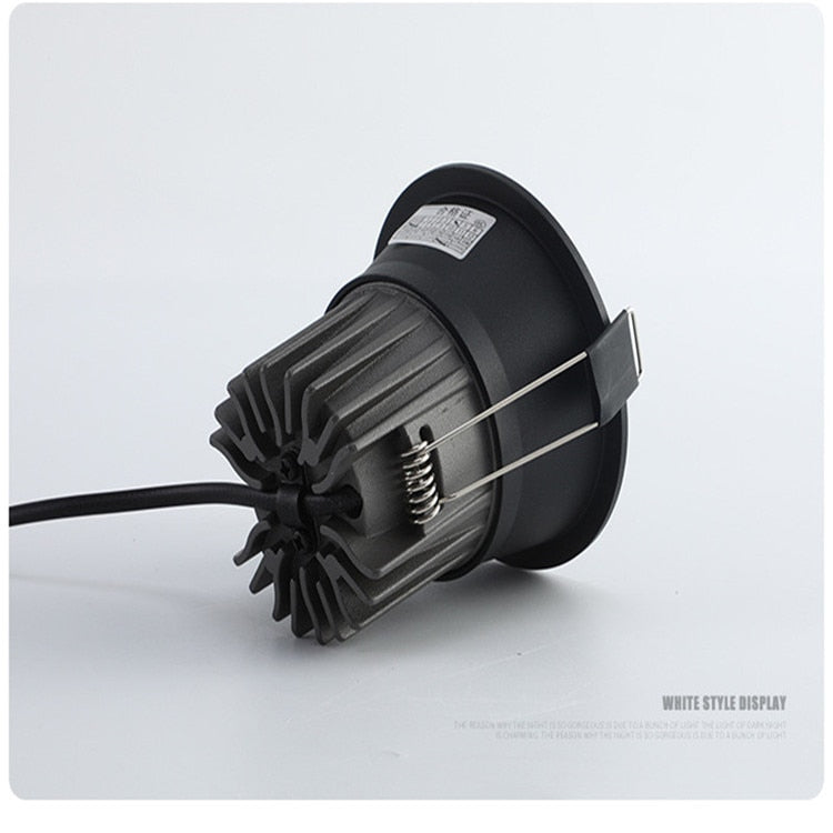 ACETIDE LED Dimmable Cob Spotlight Ceiling Light AC85-265V 7W 10W 12W 15W Aluminum Round Recessed Downlight