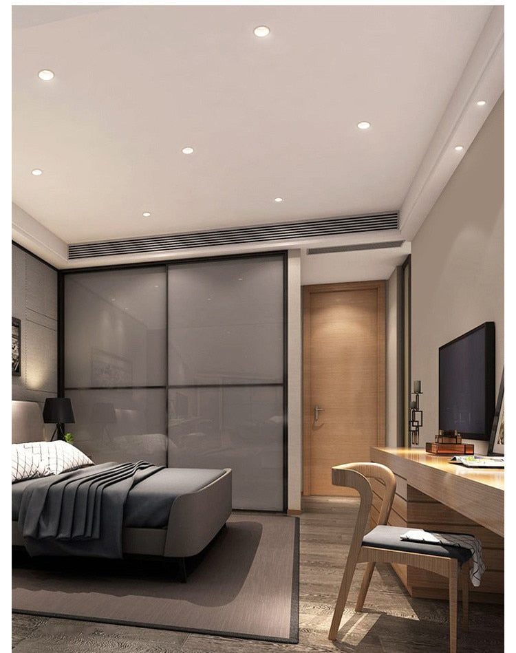 ACETIDE LED Dimmable Cob Spotlight Ceiling Light AC85-265V 7W 10W 12W 15W Aluminum Round Recessed Downlight