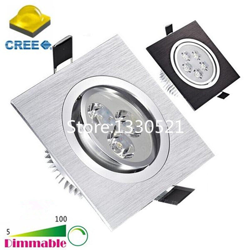 Bombillas Embedded Square LED Downlights Dimmable 110V 220V lamp 9W 15W 21W 27W 36W 3W High Power chip LED Ceiling Spot Light