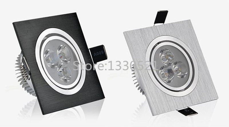 Bombillas Embedded Square LED Downlights Dimmable 110V 220V lamp 9W 15W 21W 27W 36W 3W High Power chip LED Ceiling Spot Light