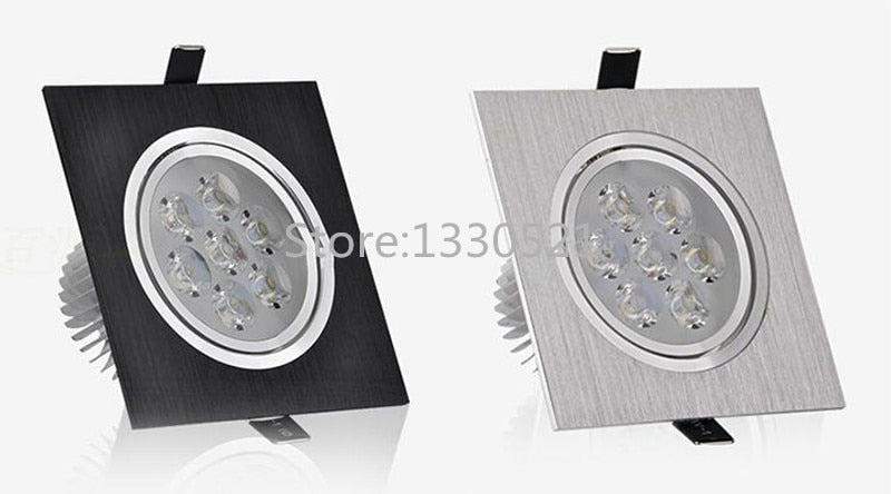 Bombillas Embedded Square LED Downlights Dimmable 110V 220V lamp 9W 15W 21W 27W 36W 3W High Power chip LED Ceiling Spot Light