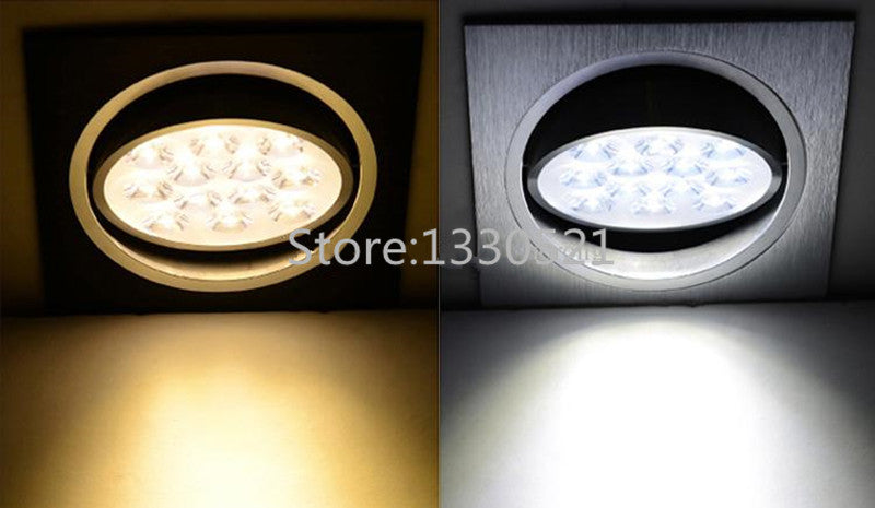 Bombillas Embedded Square LED Downlights Dimmable 110V 220V lamp 9W 15W 21W 27W 36W 3W High Power chip LED Ceiling Spot Light