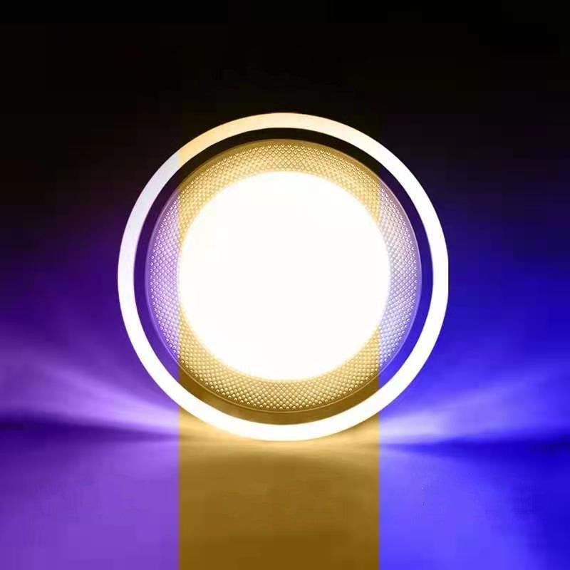 LED Downlight 5W Round LED Ceiling Lamp Panel Lights Ceiling Recessed Lamps Three-color Dimming Colorful Downlight 2 Style