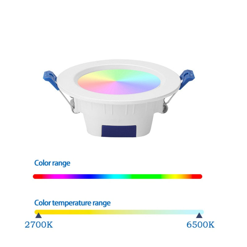 Tuya Zigbee 3.0 Smart LED Downlight App control RGBCW 3.5/4 Inch Round 10W/12W Ceiling Lamp Indoor Spotlight Alexa Smartthings