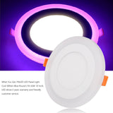Ultra Slim 6W 9W 16W 24W Round Concealed Dual Color LED Panel Lamp Cool White + Blue/Red/Pink/Green Ceiling Lights Downlight