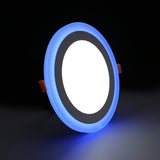 Ultra Slim 6W 9W 16W 24W Round Concealed Dual Color LED Panel Lamp Cool White + Blue/Red/Pink/Green Ceiling Lights Downlight
