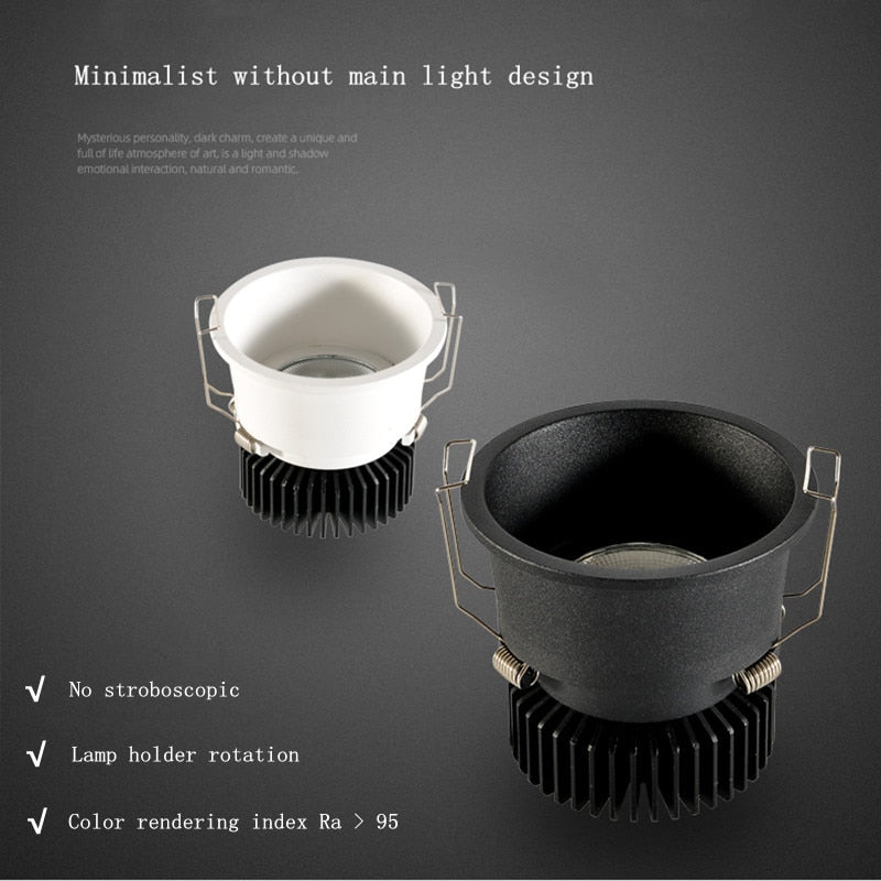 Dimmable LED Recessed Downlight 7W 12W 20W 24W Round COB Spot light AC85-265V Color 3000K 4000K 6000K For Indoor Ceiling Lamp