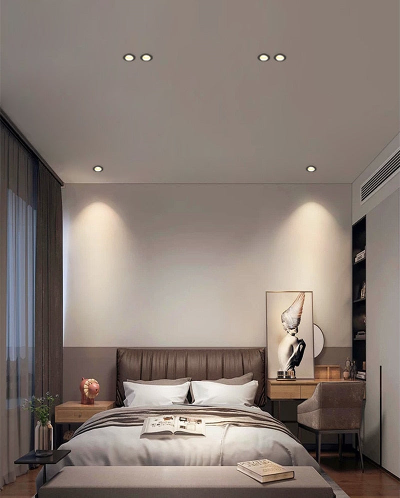 Dimmable LED Recessed Downlight 7W 12W 20W 24W Round COB Spot light AC85-265V Color 3000K 4000K 6000K For Indoor Ceiling Lamp