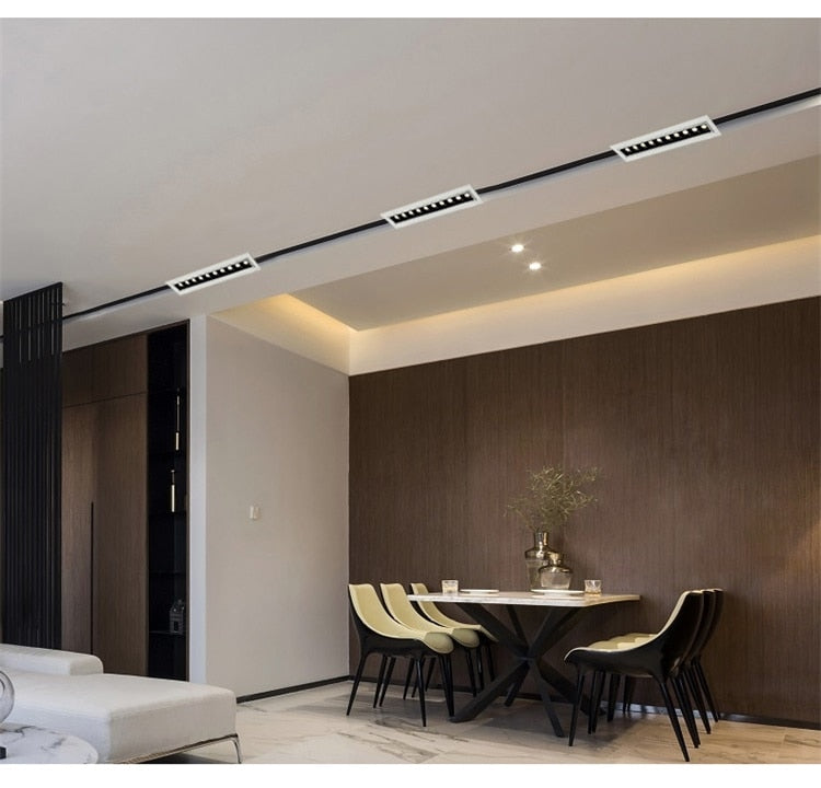 Adjust Recessed Strip Dimmable LED Ceiling Lights 10W 20W 30W COB LED Downlights Strip lamp Indoor Lighting