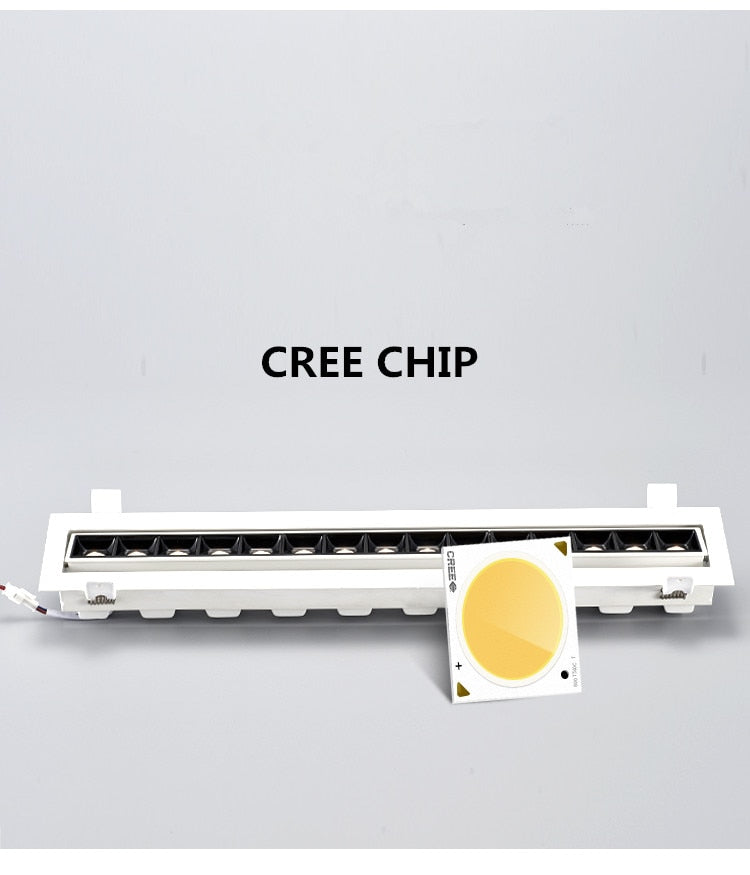 Adjust Recessed Strip Dimmable LED Ceiling Lights 10W 20W 30W COB LED Downlights Strip lamp Indoor Lighting