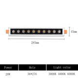 LED line Downlight Recessed Rectangle Grille Ceiling Lamp 4W 10W 20W 30W AC85~265V LED Spot Light For Home Shop Decor