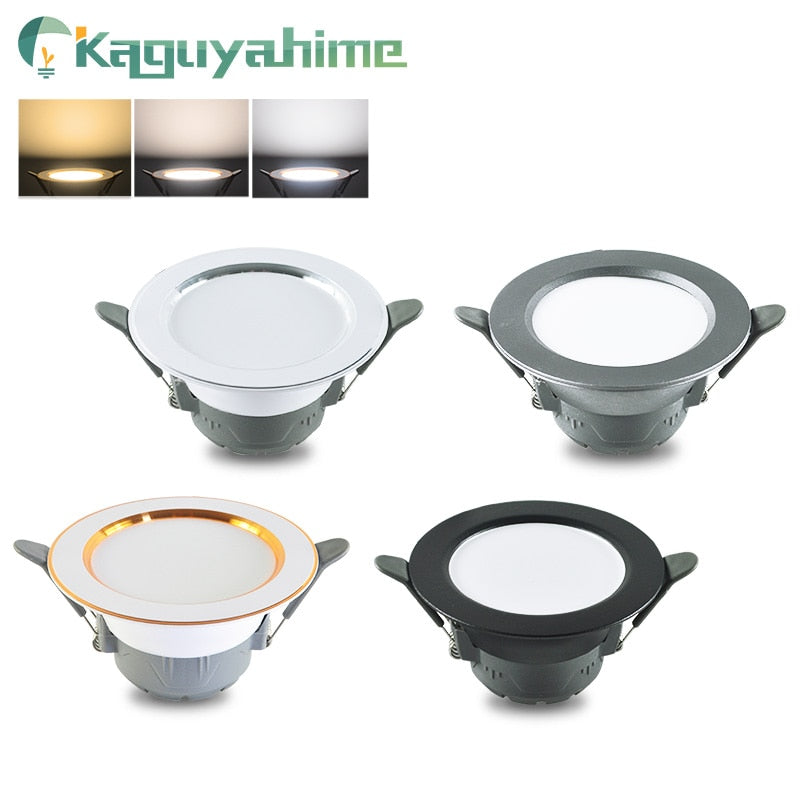 Kaguyahime LED Downlight Natural White/Warm/Cold 3W 5W LED Spot Downlight Round Recessed Panel Lamp AC 220V Spot Lighting