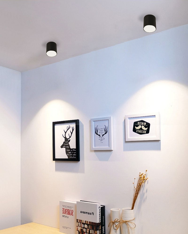 Dimmable Surface Mounted LED Downlights 7W 9W 12W 15W 18W 20W COB Ceiling Spot Lights AC85~265V Background Round Lamps Lndoor Lighting