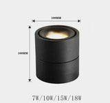 Dimmable led ceiling light 7W/10W/15W/18W LED surface mounted ceiling lamp ,Foldable and 360 degree rotatable led COB spot light