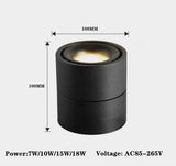Dimmable led ceiling light 7W/10W/15W/18W LED surface mounted ceiling lamp ,Foldable and 360 degree rotatable led COB spot light