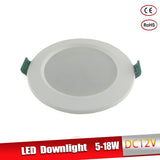 LED Downlight DC 12V 5W 9W 12W 15W 18W Led Recessed Grid Downlight Cold White 6500K Round LED Panel Light