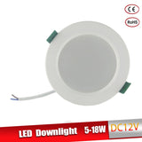 LED Downlight DC 12V 5W 9W 12W 15W 18W Led Recessed Grid Downlight Cold White 6500K Round LED Panel Light