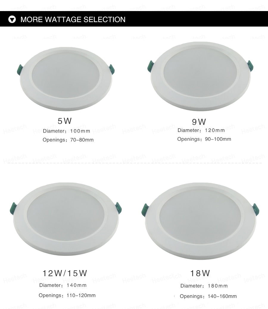 LED Downlight DC 12V 5W 9W 12W 15W 18W Led Recessed Grid Downlight Cold White 6500K Round LED Panel Light