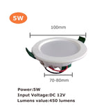 LED Downlight DC 12V 5W 9W 12W 15W 18W Led Recessed Grid Downlight Cold White 6500K Round LED Panel Light