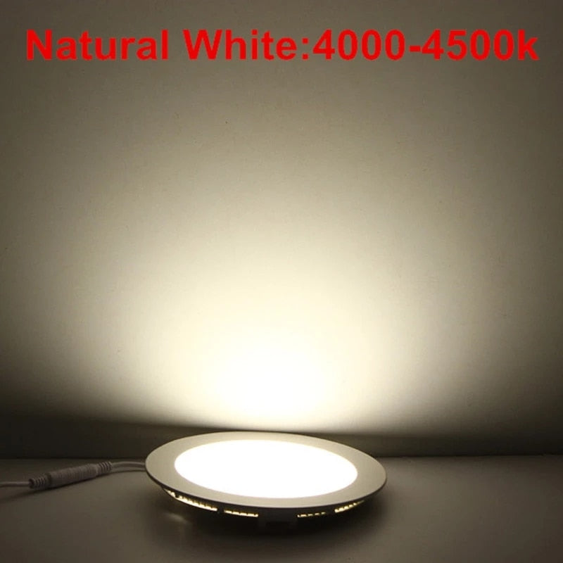 Ultra thin 6W 8W 15W 20W LED Ceiling Recessed Grid Downlight / Slim Round Panel Light With Free Opening Hole