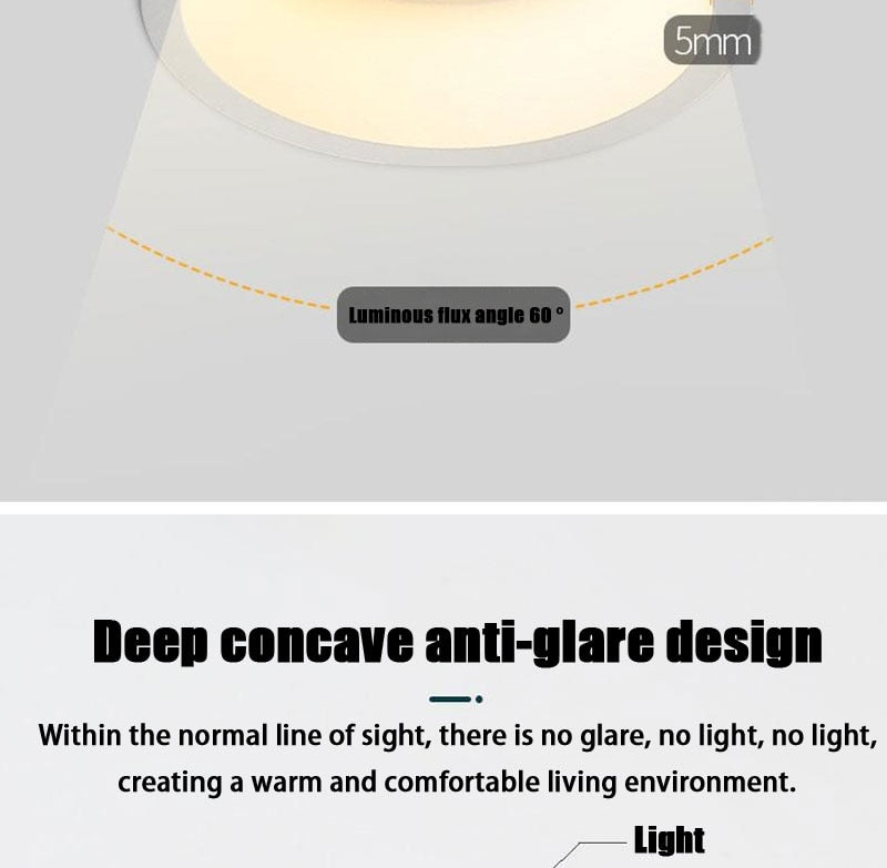 QIUBOSS Anti-glare LED Recessed Downlights 220V Dimmable Led Ceiling Light 7W 15W COB Lighting Lamp for Kitchen Bedroom Corridor