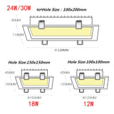 Square downlight embedded LED ultra-thin hole light ceiling grille bold lightAC85~265V  12W 18W 24W 30W