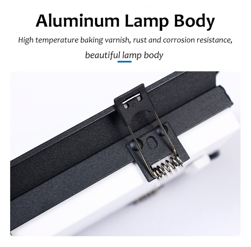 Square downlight embedded LED ultra-thin hole light ceiling grille bold lightAC85~265V  12W 18W 24W 30W