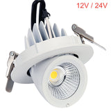 360 Angle Rotatable LED COB AC/DC 12V 24V Recessed Downlight 10W 15W 25W LED Ceiling Spot Light for Bathroom