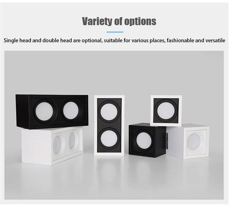 QIUBOSS Dimmable LED Surface Mounted Downlights 220V Led Ceiling Lights 10W 20W Spotlights COB Square Lighting Lamps for Bedroom