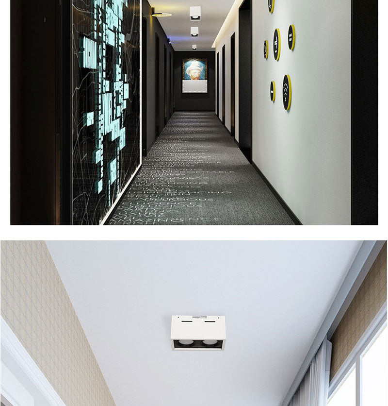 QIUBOSS Dimmable LED Surface Mounted Downlights 220V Led Ceiling Lights 10W 20W Spotlights COB Square Lighting Lamps for Bedroom