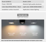 QIUBOSS Dimmable LED Surface Mounted Downlights 220V Led Ceiling Lights 10W 20W Spotlights COB Square Lighting Lamps for Bedroom