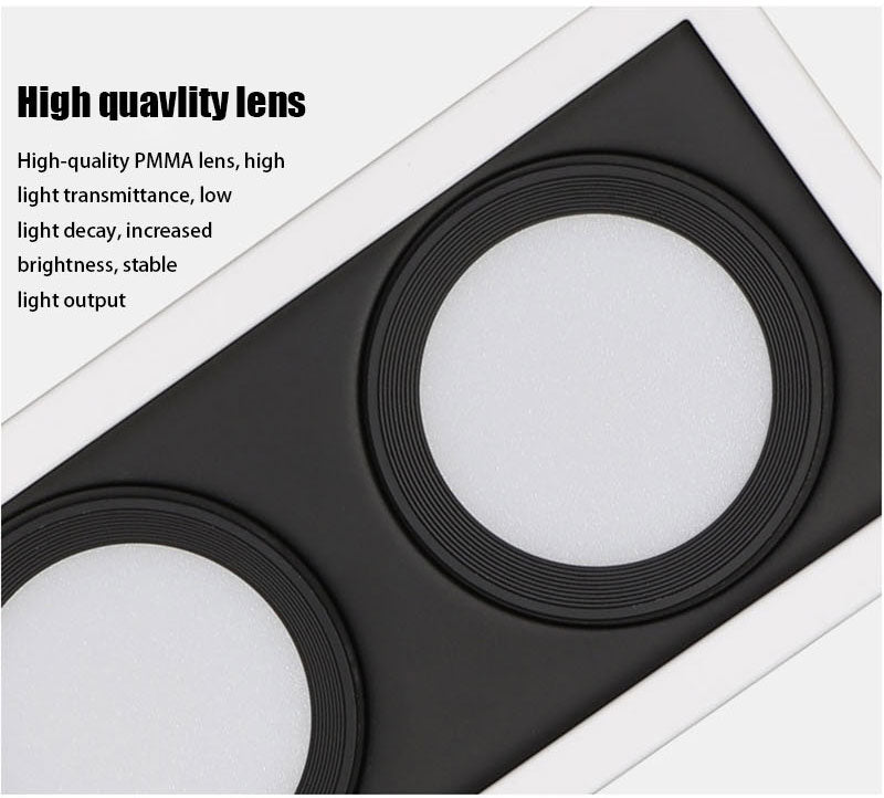 QIUBOSS Dimmable LED Surface Mounted Downlights 220V Led Ceiling Lights 10W 20W Spotlights COB Square Lighting Lamps for Bedroom